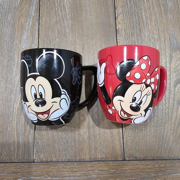 Disney Other - Disney Minnie Mouse & Mickey Mouse Coffee Mugs